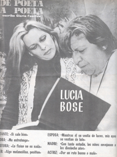 De poeta a poeta | Escribe Gloria Fuertes | Lucía Bose | Hacia 1980