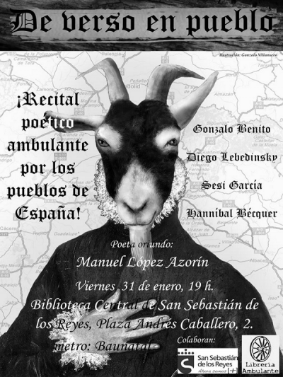 'De verso en pueblo' en San Sebastián de los Reyes | 31-01-2014 | Cartel de Irene Domínguez