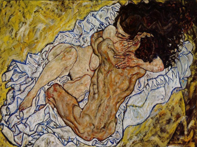 El abrazo (1917) de Egon Schiele
