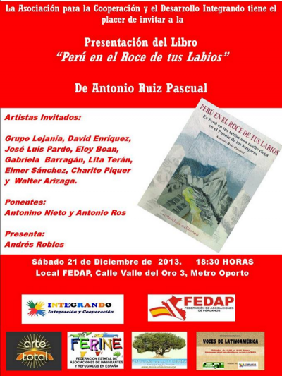 Presentación de 'Perú en el roce de tus labios' de Antonio Ruiz Pascual