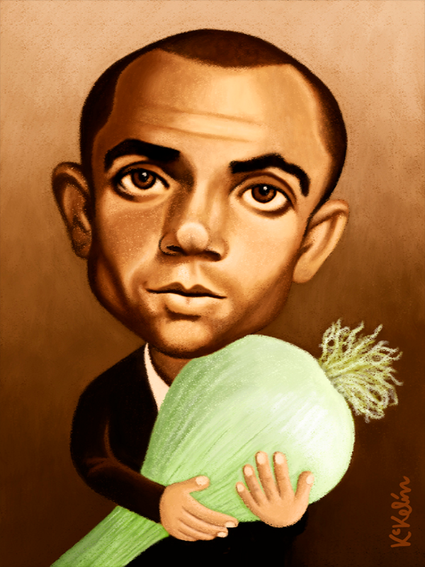 Caricatura de Miguel Hernández por Kikelin