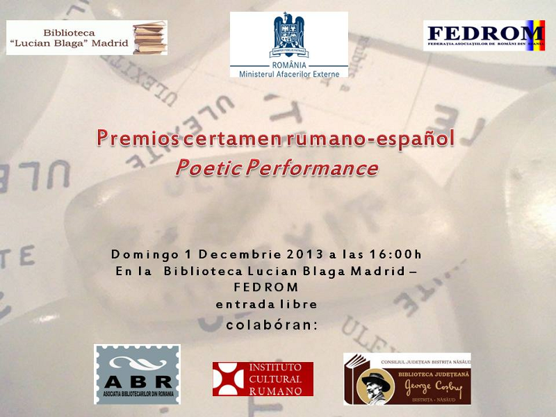 Entrega de Premios del Concurso Rumano-Español de Poesía 2013